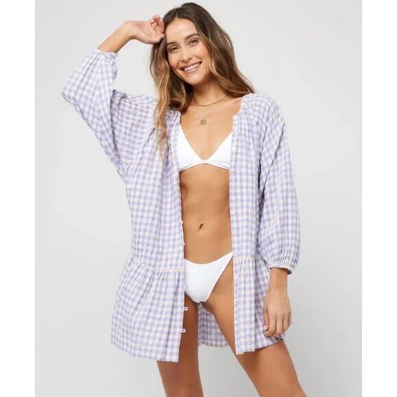 NWT L*Space Vida Dress – Park Slope Gingham – Women’s Small **WITH FLAW** - Picture 3 of 10